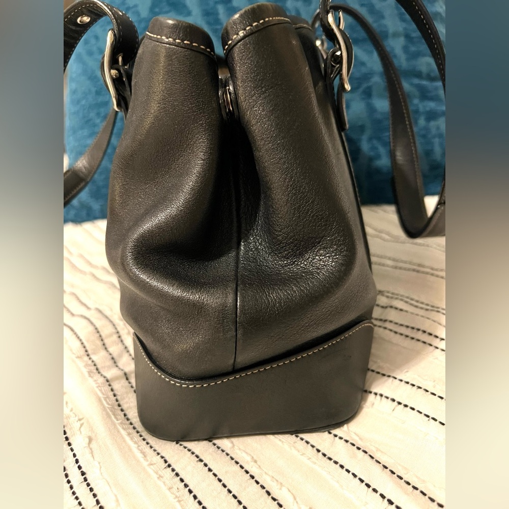 Vintage Coach Black Leather Bucket Handbag Purse No. M3S-7588 - Picture 12 of 12